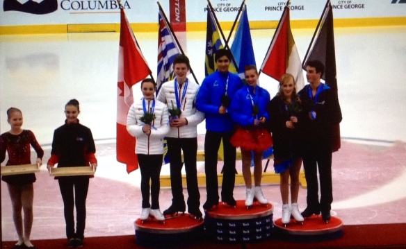 RCTFC athlete Ashlynne Stairs (female far right) wins Bronze medal at Nats in Ice Dance.